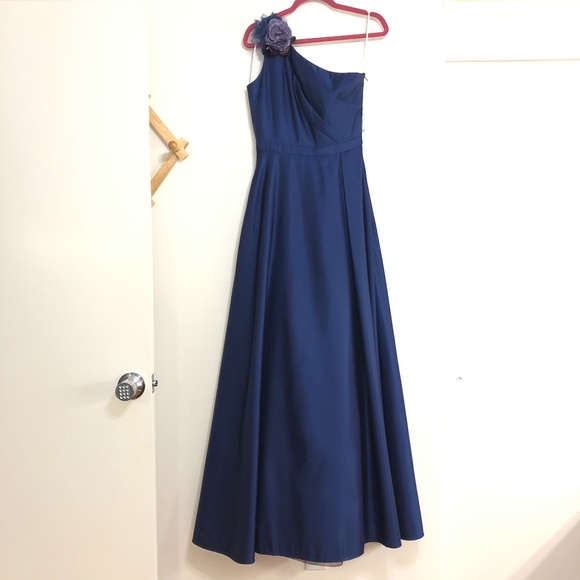 Marchesa Notte Duchess One Shoulder Flower Gown - Picture 7 of 12